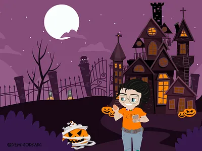Demigods Halloween animation graphic design