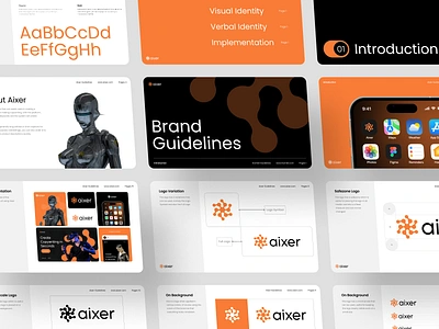 Aixer - AI Copywriting Brand Guidelines ai ai logo artifical intellegance brand brand application brand guide brand guidelines brand identity branding copywriting design guidelines implementation logo logo design logo maker