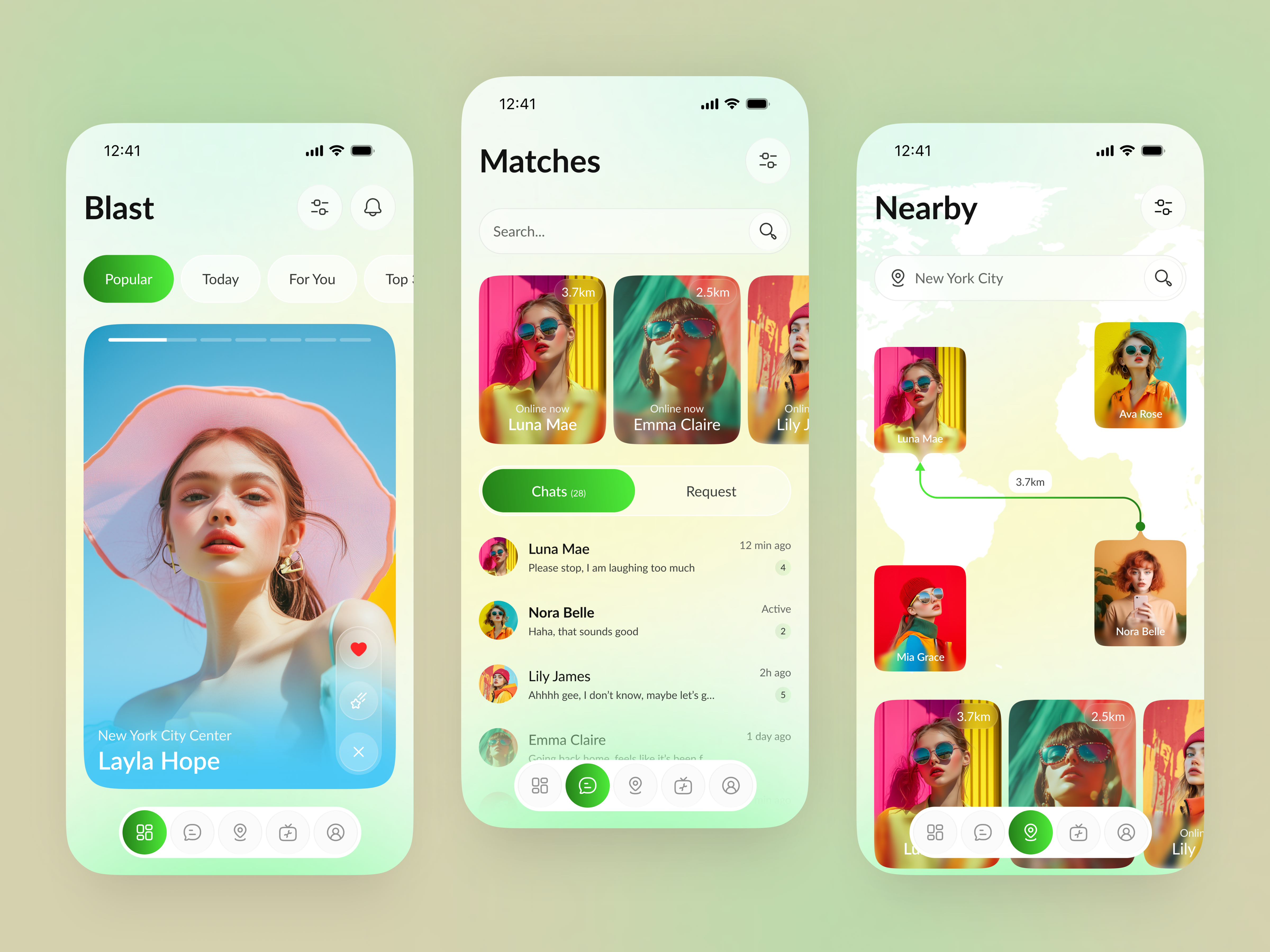 Dating Mobile App UI Design Concept app app design dating app design ios app location based app messaging app mobile mobile app mobile ui social media social media ui social video user interface videos web