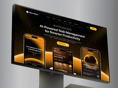 AI-Powered Task Management Landing Page Design ai app ai design app design digital product landing page productivity saas saas design startup task management web ui website design workflow
