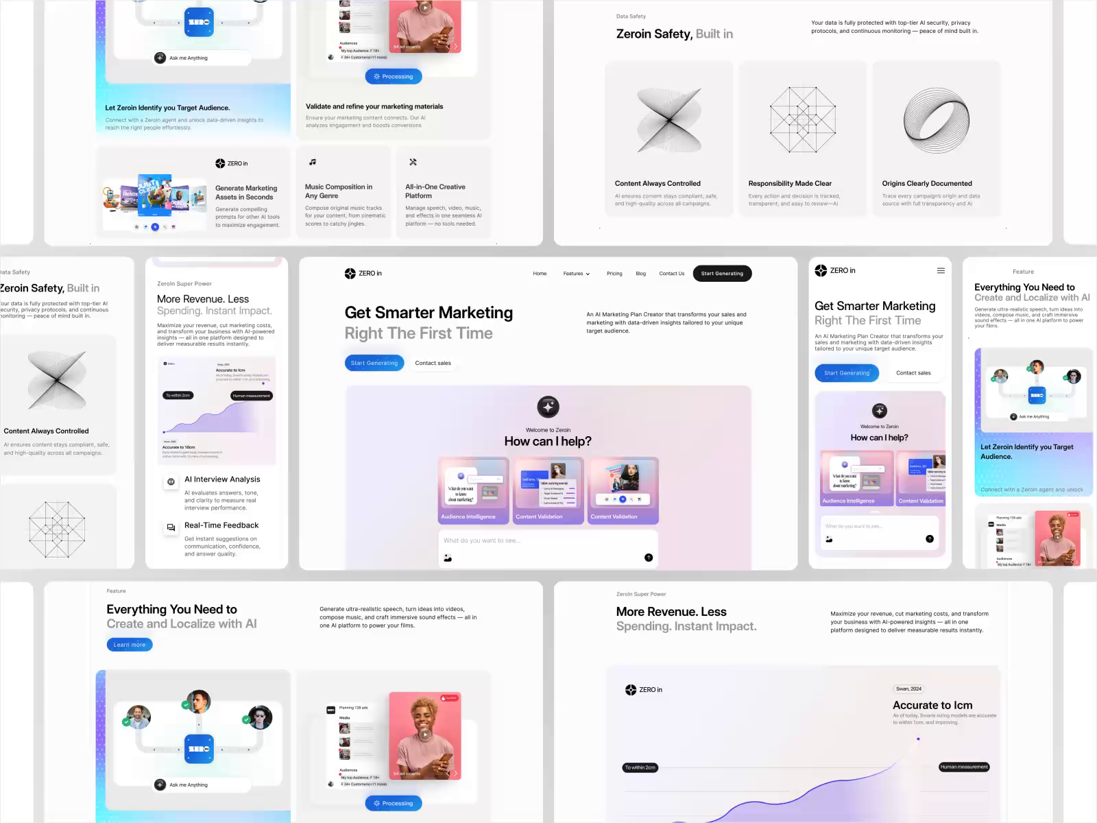 Example of Zeroin — AI Platform Website Redesign v5