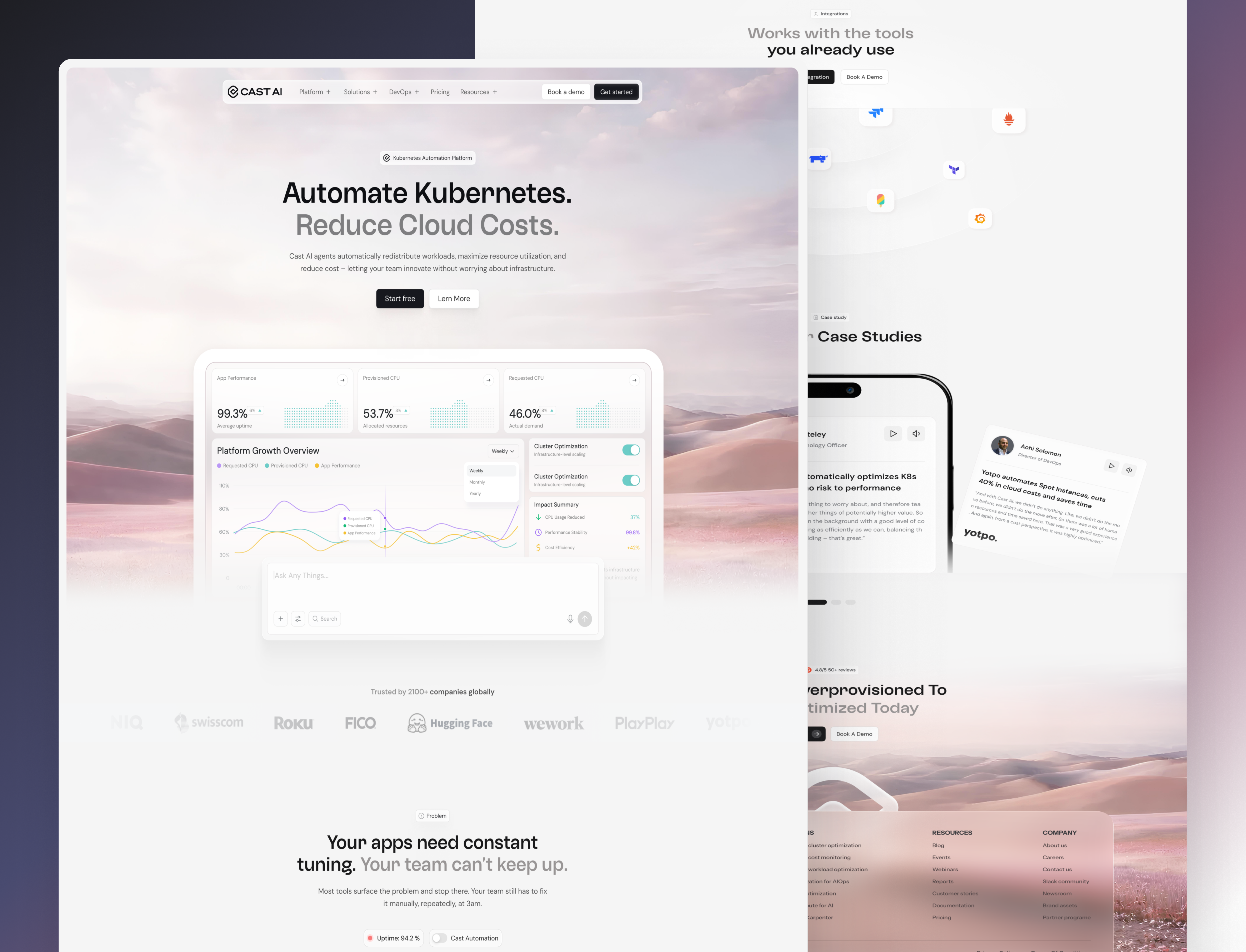 Example of AI SaaS Landing Page Design
