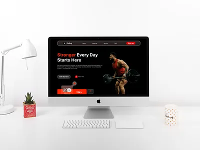 Gym Hero Section UI For Desktop app design branding bus app dashboard design figma illustration ui ux webdesign
