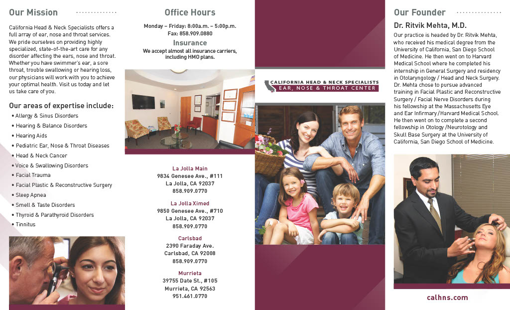 California Head & Neck Specialists Brochure branding brochure graphic design typography