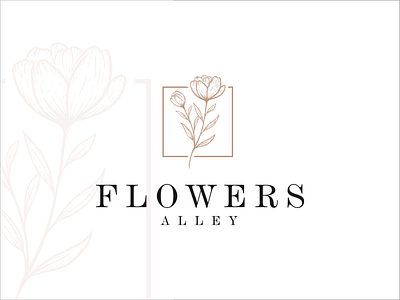 flowers alley logo vintage branding creat logo custom logo design graphic design logo logo maker vector