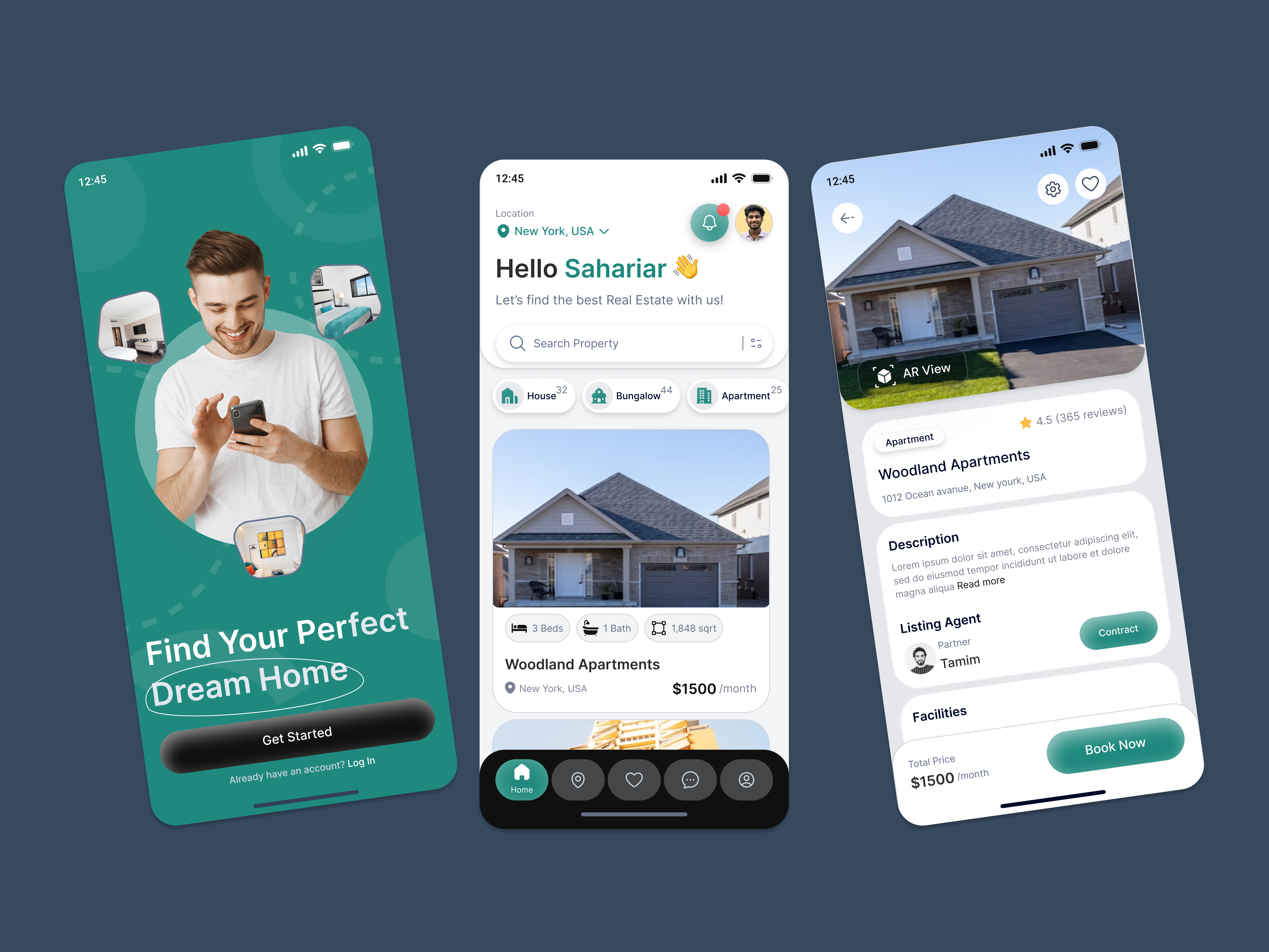 Real Estate Mobile App UI – Property Finder App Design app ui inspiration clean ui figma ui design house finder app mobile app design mobile ui ux modern app design product design property app property listing ui real estate app rental app design startup app design ui design uiux designer