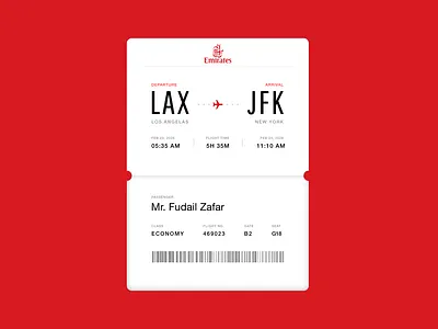 Emirates Boarding Pass boarding boarding pass dailyui emirates emirates boarding emirates boarding pass emirates boarding pass ticket emirates pass emirates ticket figma flight ticket pass red red boarding pass red flight ticket ticket ui ui design ux design uxdesign