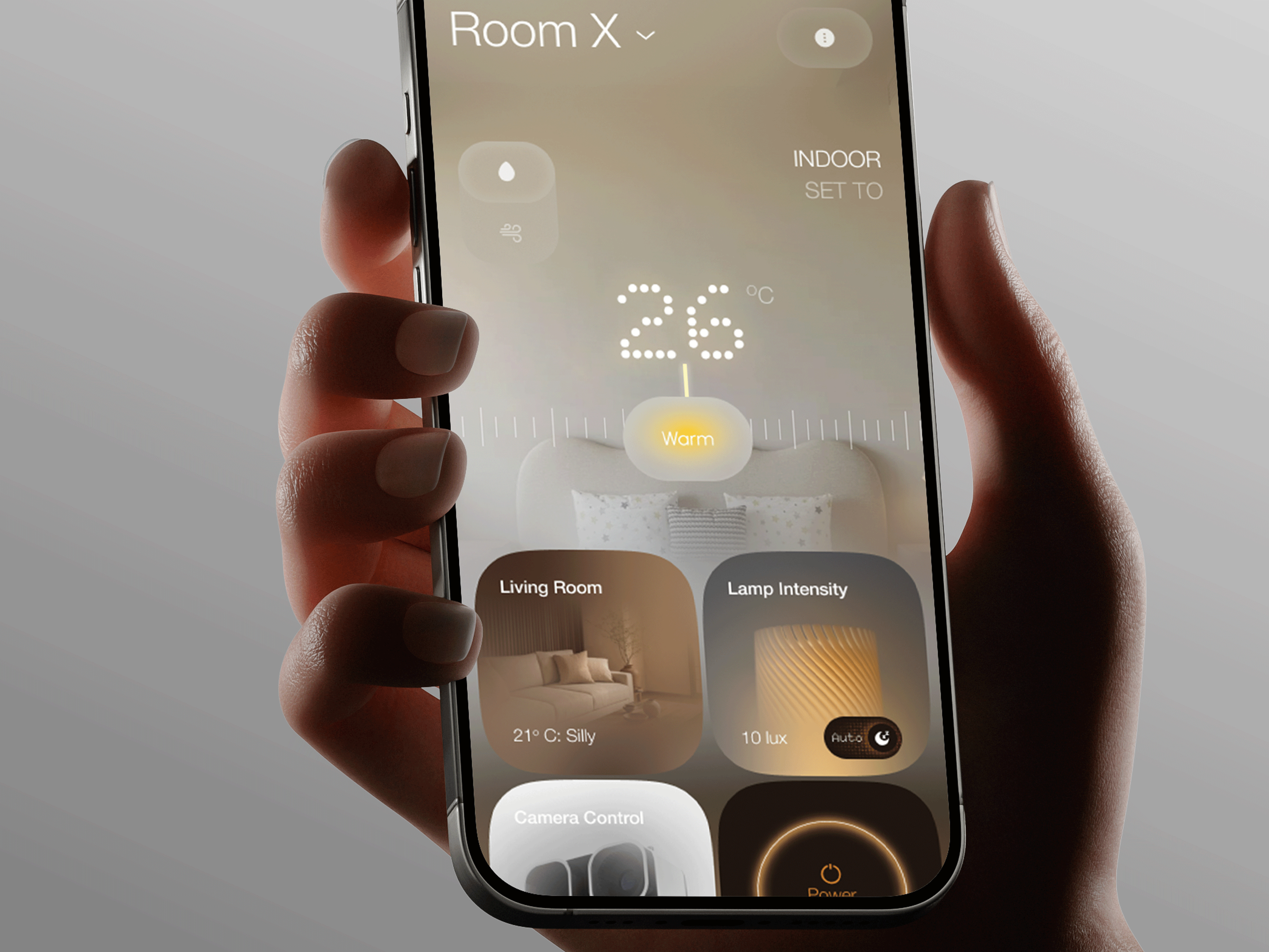 AI Automated Smart Home Control App UI ambient ui app clean dark ui dashboard interface ios iot iphone minimal mobile mobile app mobile app ui product design room control smart home smart home app ui ui design ux