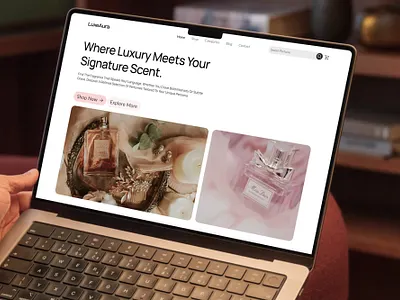 LuxeAura Luxury Perfume Landing Page Design design figma ui uiux website
