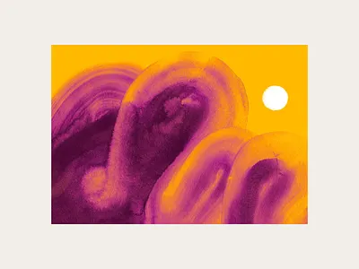 Sunset Surf abstract graphic design illustration mixed media ocean orange poster purple sea sun sunset surf watercolour waves
