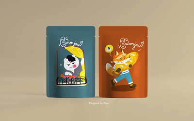 Bonjour pouch branding food fox graphic design ill illustration packaging
