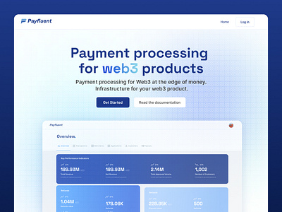 Payfluent : Product landing page app blockchain clean crypto design finance fintech landing page logo product landing page ui uiux ux