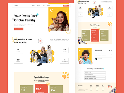 Pet care landing page cat dog home page homepage landing page mdrimel pet pet doctor pet grooming pet health pet health petcare petcare landing page petcare website ui ui design ui ux design uiux ux we website