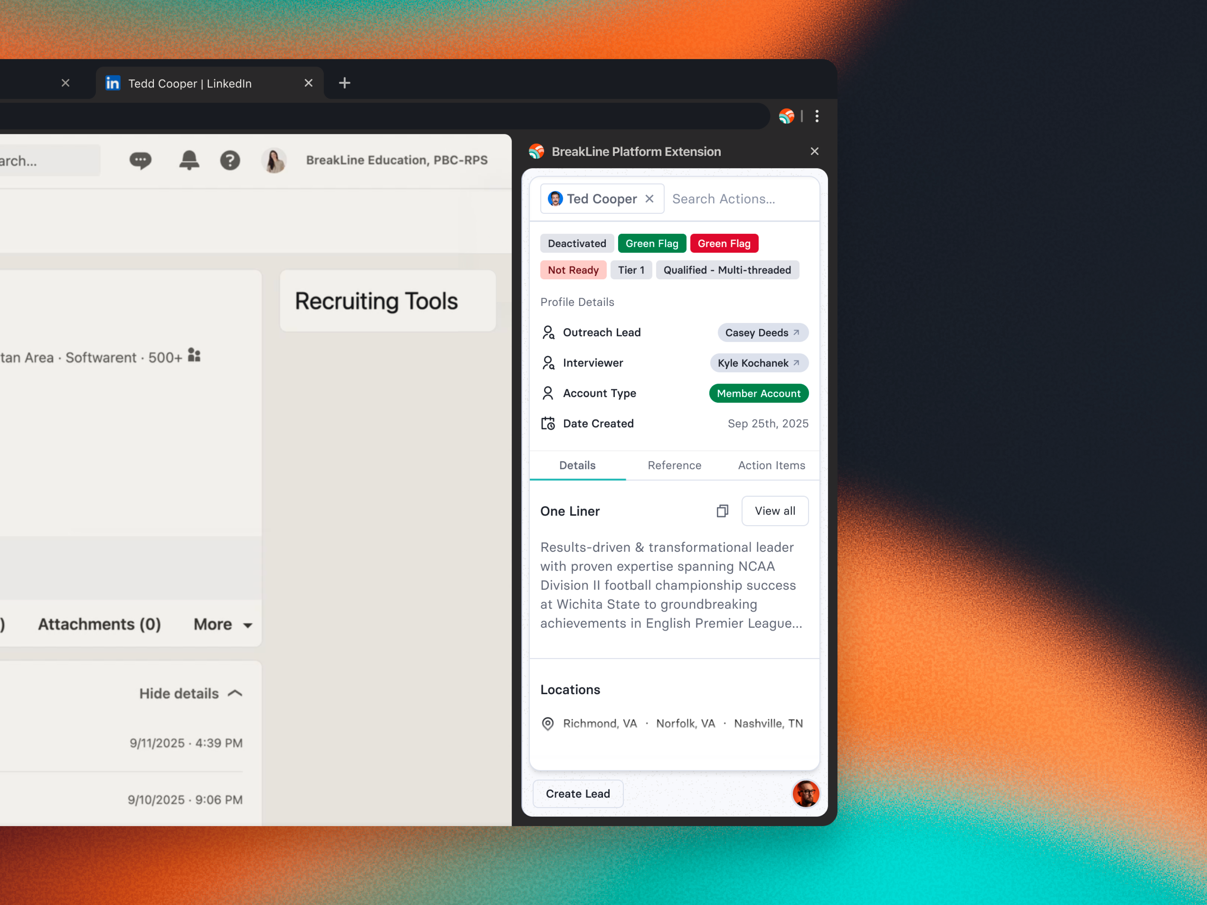 BreakLine — Browser Extension for Candidate Management