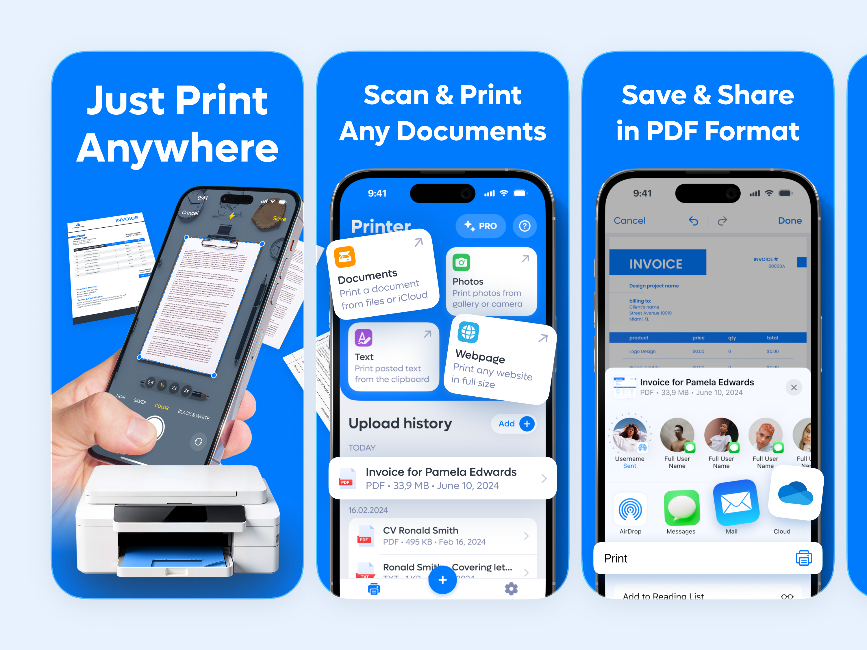 App Store Screenshots · Smart Printer App android app store apps aso conversion design documents google play ios mobile onboarding page pdf preview printer scanner screens screenshots ui ux