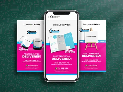 Lakewood Prints stories template adcreative ads creative app advertisement branding delcoit facebook story illustration instagram stories design instagram story modern social media post design social media post story templates