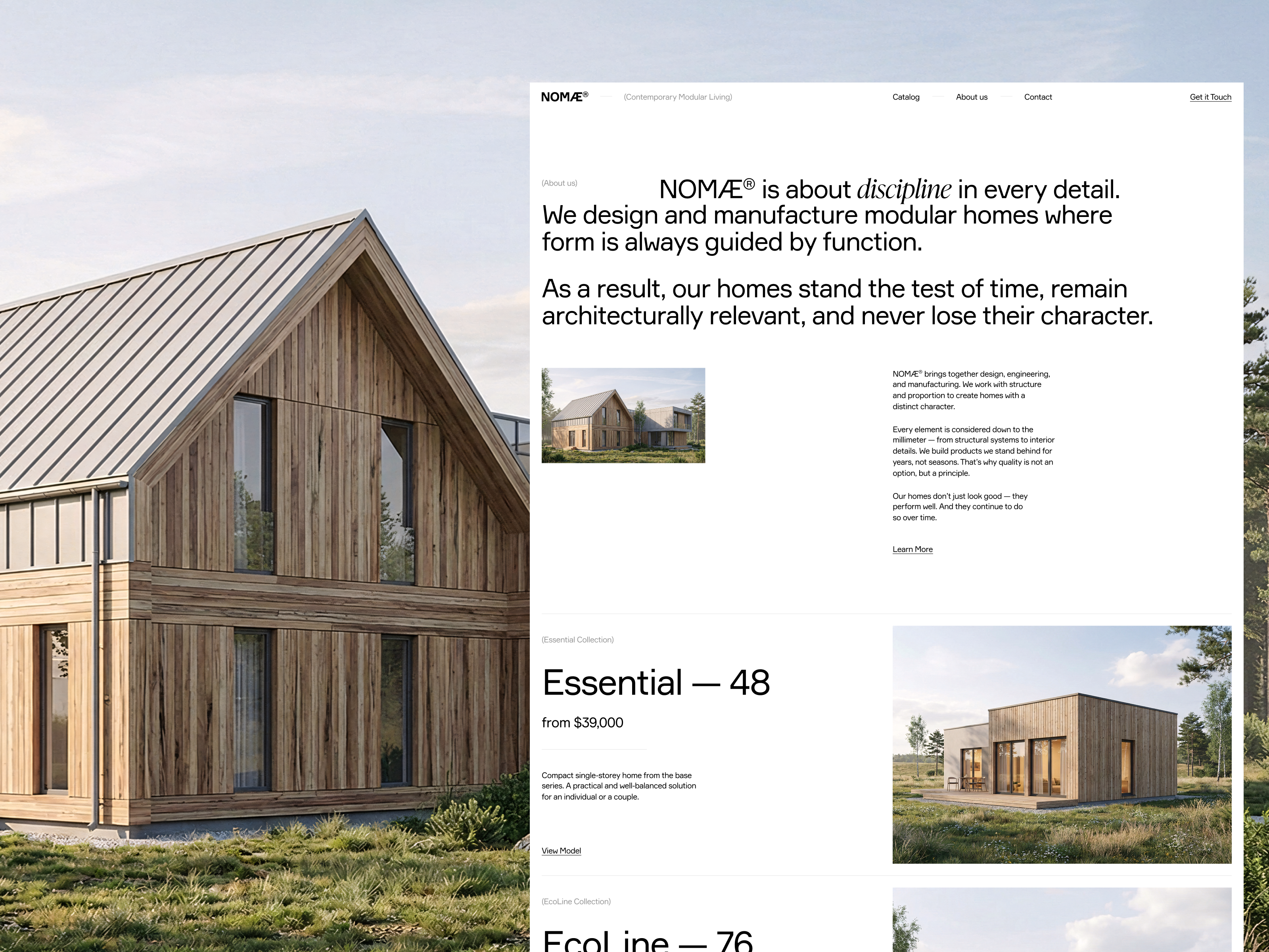 NOMÆ® — Modular Living 3d architecture design desktop houses interface manufacturer mobile modern modular modular homes modular living nomae ui uiux web website
