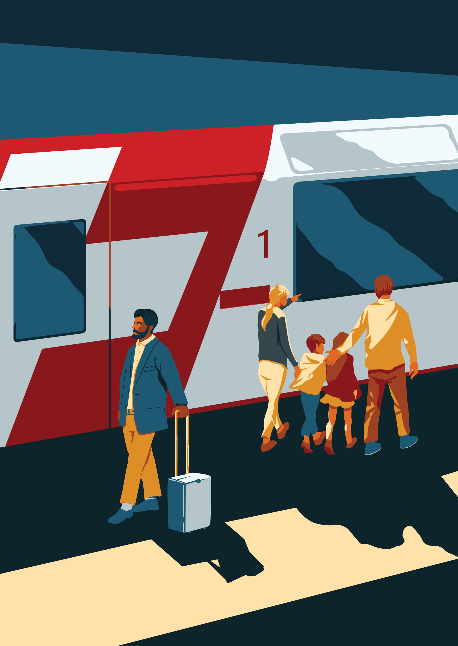 Illustration for the Switzerland guide for Monocle. digitalart drawing europe illustration illustrator railway swiss train vector