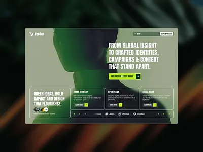 Vertur – Creative Agency Template agency template animation bold stlye creative agency framer free green mint ui web design