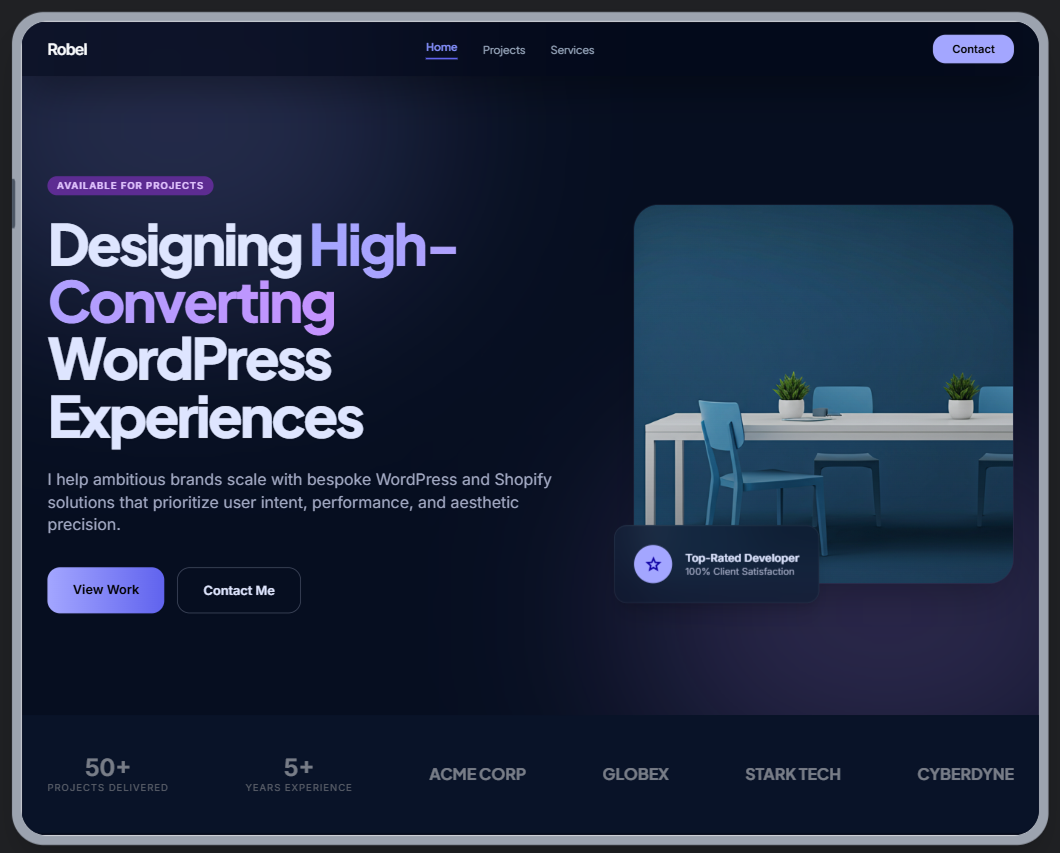 Example of Custom Word Press Website Design