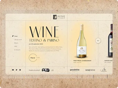 Wine testing landing page landing page minimal natural ui ux wine