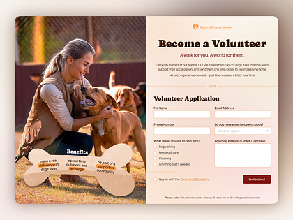 Dog Shelter Volunteer Sign Up — Daily UI #001