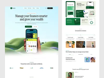 Finance SaaS Landing Page | Finance App b2b landing page bank bank app banking app saas landing page banking platform landing page e wallet finance finance app finance landing page financial management fintech fintech app fintech landing page fintech saas homepage landing page money management saas saas landing page web design