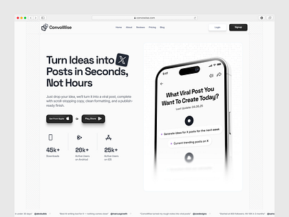 AI SaaS landing page | AI-Powered X/LinkedIn Growth Platform