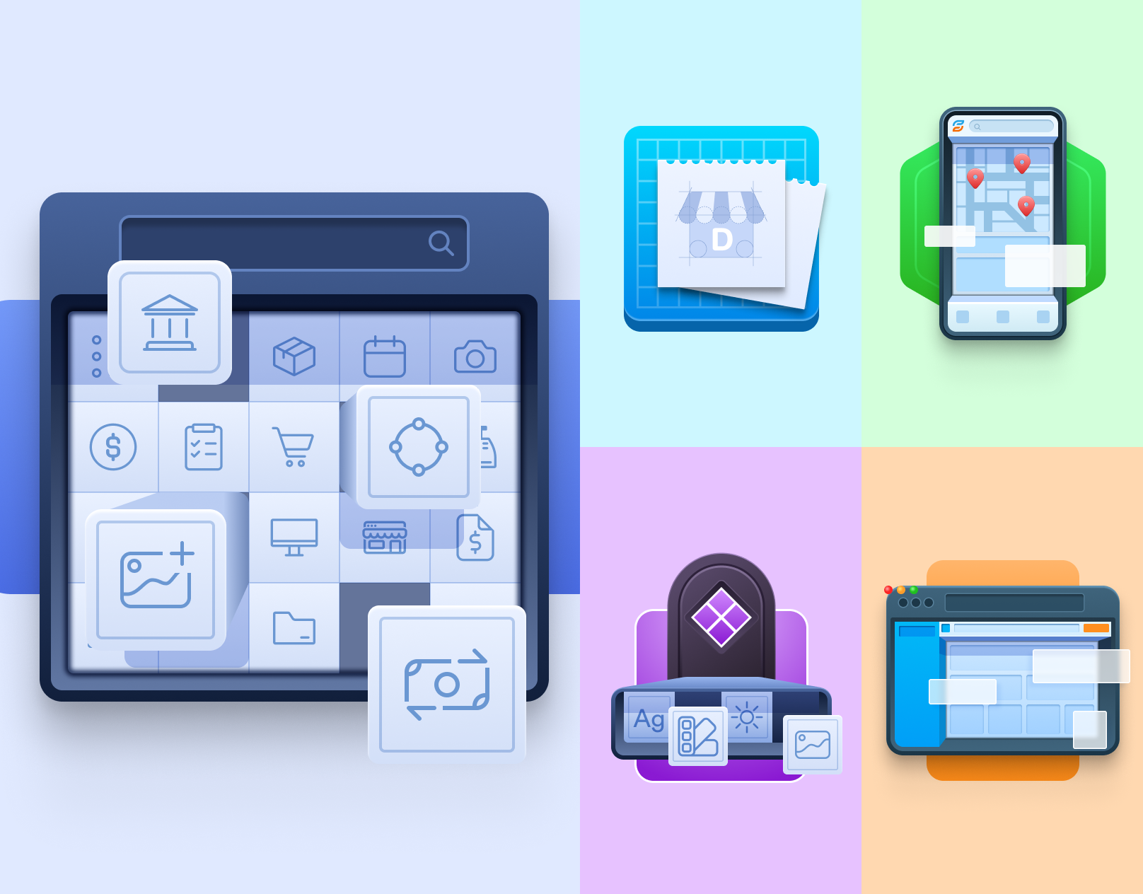 Figma Illustration Library 3d icons app mockup app wireframe business dashboard business management content management system creator tools data analytics data visualization digital assets e commerce location services mobile application product design retail blueprint software platform store locator uiux design user interface web development