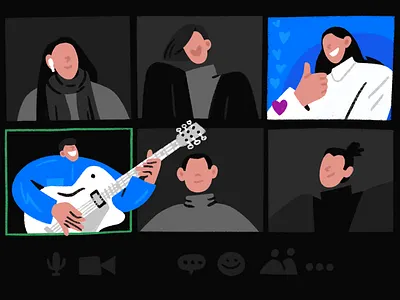 Find your listener call illustration jazz procreate speech team zoom