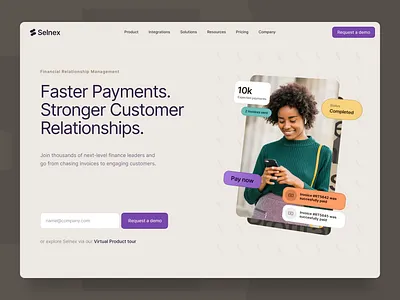 Selnex - webdesign banking brand branding digital finance hero illustration inspiration landing product ui visual web webdesign