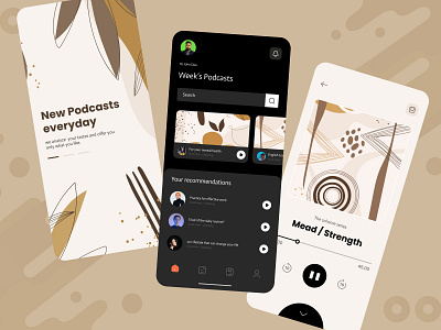 Podify - Podcast App Design app app design figma interface desgin mobile app podcast podcast app ui