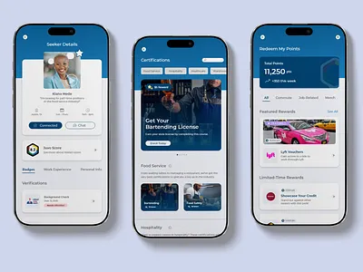 Jobs App Full Concept UI Design app app design app screenshots branding branding app certifications app job app job app screenshot examples job board app job seeker job seeker experience jobs app redemption screenshot ui ui app design ux video app video resume app wallet app wallet screenshot