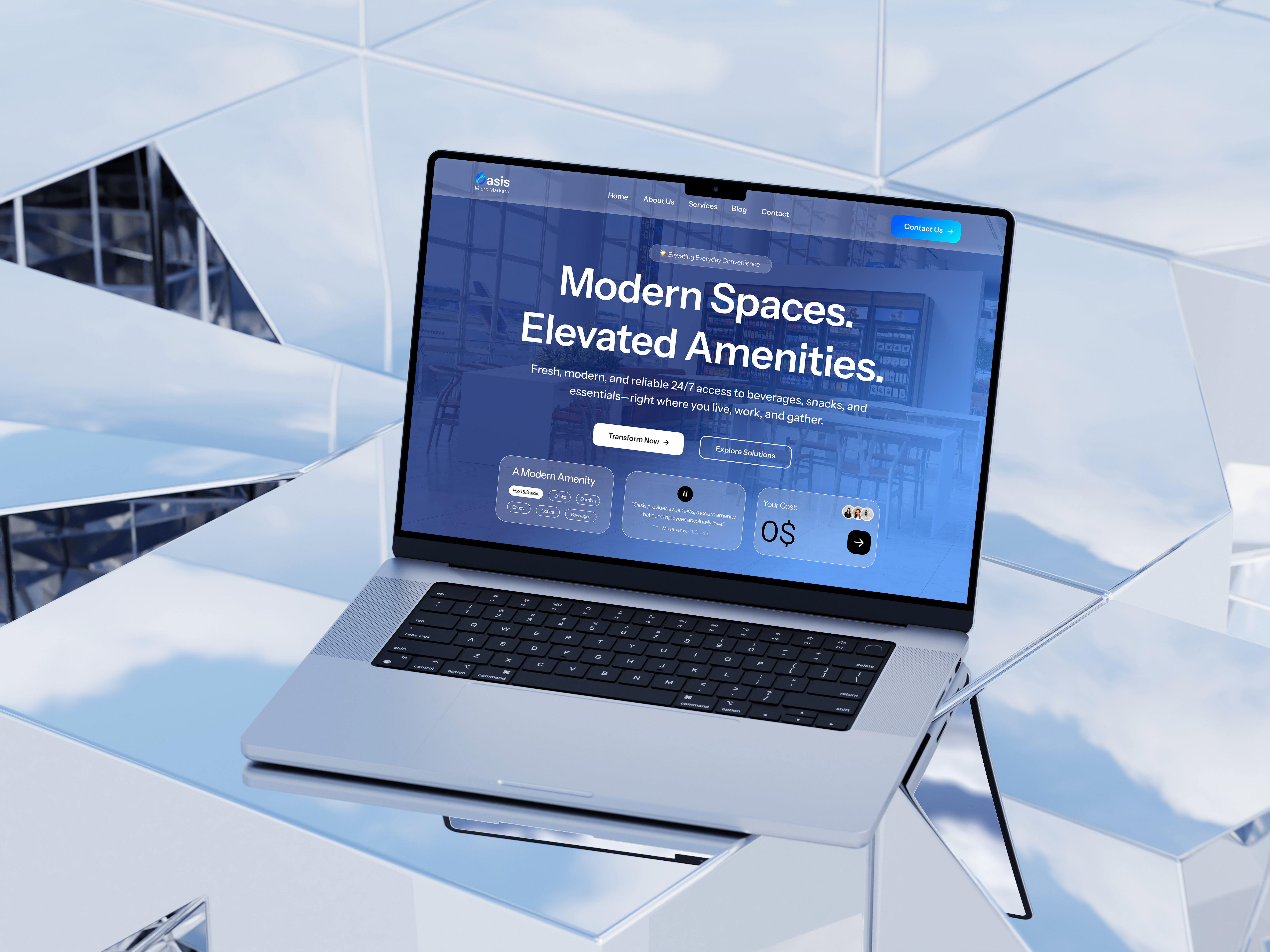Oasis | Smart Vending Website UI/UX
