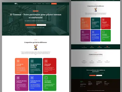 ID Travaux – Construction & Project Management Website css design html illustration ui web design web development website design website redesign wordpress