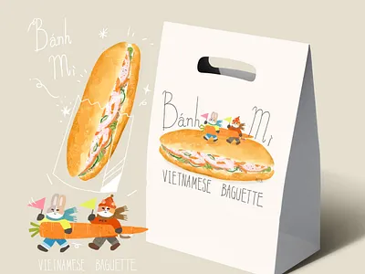 Vietnamese Baguette branding food illustration graphic design illustration packaging packaging design