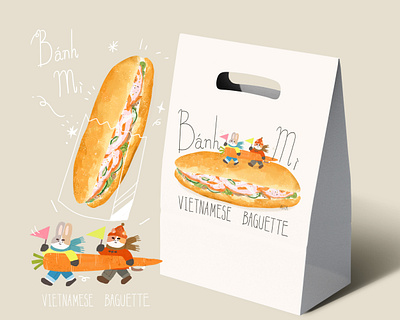 Vietnamese Baguette branding food illustration graphic design illustration packaging packaging design