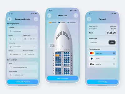 Flight Booking Mobile App UI/UX – Modern Travel Experience ai travel airline app app design booking app case study figma design flight booking mobile app mobile ui travel app travel booking ui design user experience user interface ux design