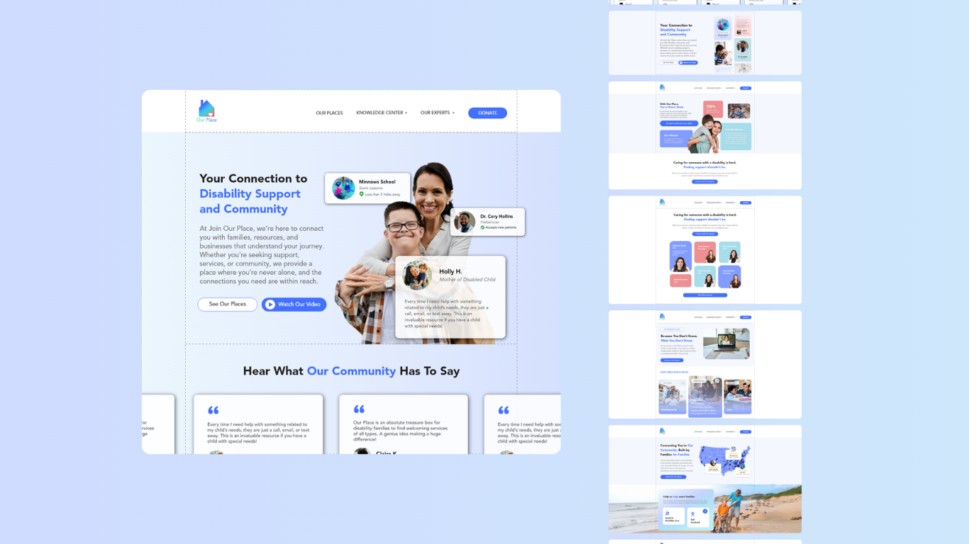 Non-Profit Home Page UI Design | Disability Resources