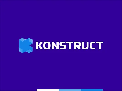 Konstruct, digital marketing agency logo design: K, data blocks advertising agency b2b building blocks complex industries construction data digital advertising digital marketing engagement growth k letter mark monogram logo logo design marketing agency online marketing pr agency sales smm smm agency social media marketing