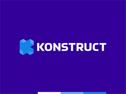 Konstruct, digital marketing agency logo design: K, data blocks