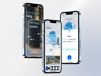 Smart Home App | Modern UI/UX Design & Voice Control app ui inspiration clean ui design dashboard ui design figma app design home automation app home automation ui home control app iot app design minimal app ui mobile app design mobile app ui design modern app design smart device app smart home app smart home dashboard smart home ui ui ux case study user interface design ux ui designer voice control app