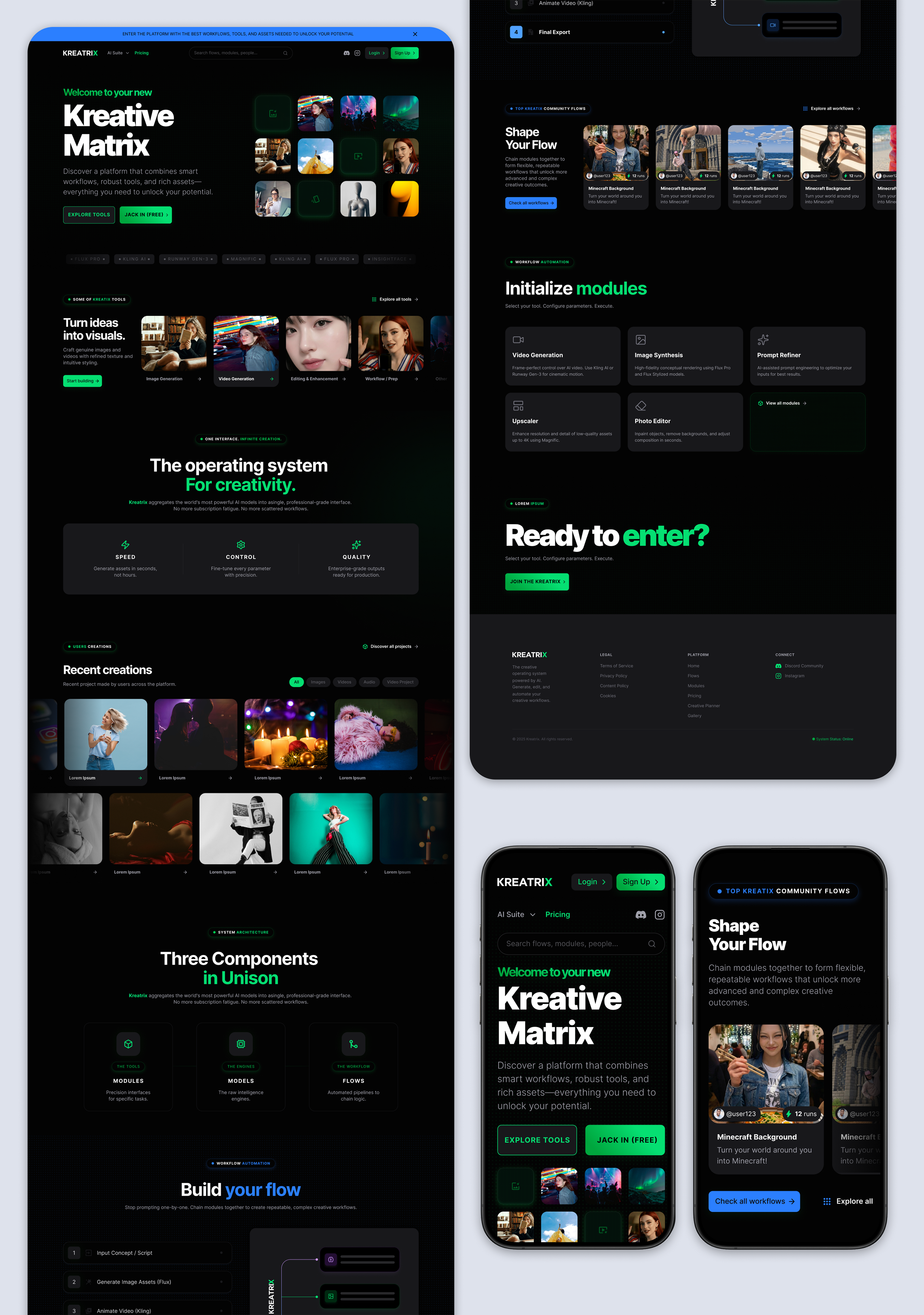 Landing Page for AI Photo and Video Creation Platform branding graphic design landing page ui ux web design