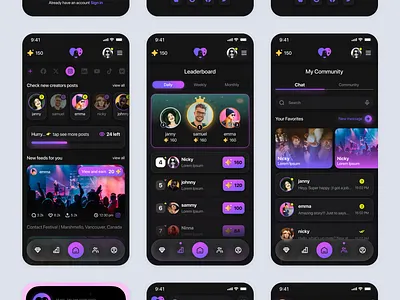 FanFeed mobile app design desu graphic design ui ux wireframe