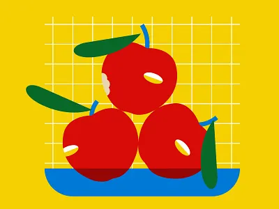 Apples apple flat design fresh fruit illustration