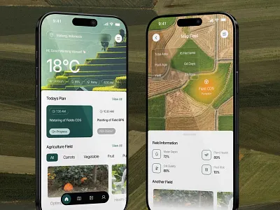 Agriculture Monitoring Mobile App agri tech agriculture app crop health crop monitoring data dashboard design digital farming farm analytics farm insights farm management field monitoring irrigation control mobile interface precision agriculture smart farming soil monitoring ui ui kit ux weather tracking