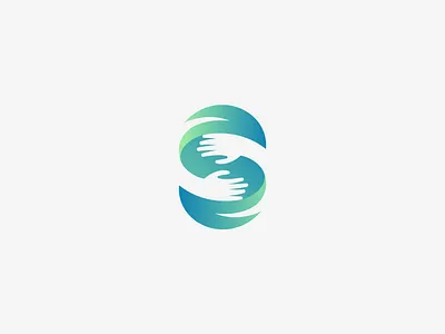 S, Leaf & Hands brand identity branding care community environment forest hand hands health care illustration leaf letter letter s logo logo design logofolio logomark mark natural nature