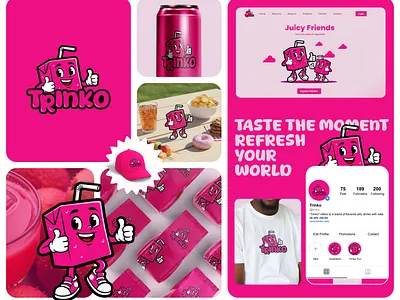 Trinko | Logo & Visual Identity brand brand identity branding cold drinks design logo logo design mascot mascot logo packaging product design trinko ui visual identity visualization