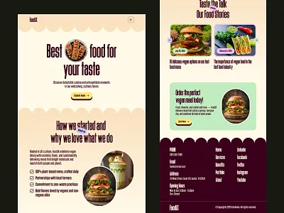 FoodiX – Vegan Food Landing Page UI Design clean design figma food food app food delivery interface landing page minimal modern salad shop startup ui user interface web design website