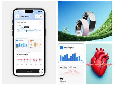 Health Tracking Mobile App Design ai ai assistant app ui ai health mobile app fitness app health app health tracking healthcare medical app mobile app product design smart ring web design